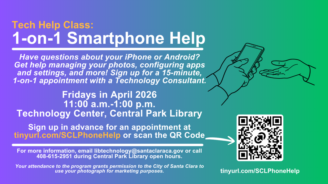 1-on-1 Smartphone Help Flyer